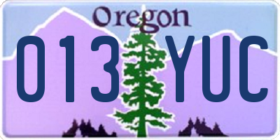 OR license plate 013YUC