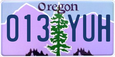 OR license plate 013YUH