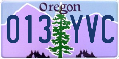 OR license plate 013YVC