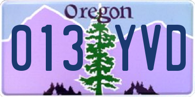 OR license plate 013YVD