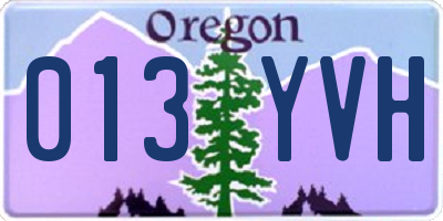 OR license plate 013YVH