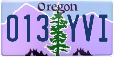 OR license plate 013YVI