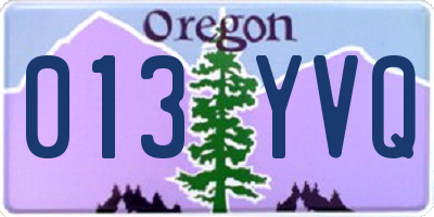 OR license plate 013YVQ