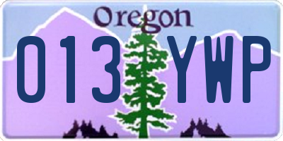 OR license plate 013YWP
