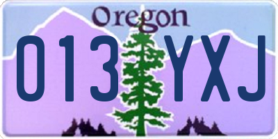 OR license plate 013YXJ