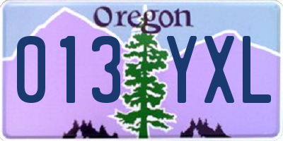 OR license plate 013YXL