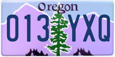 OR license plate 013YXQ