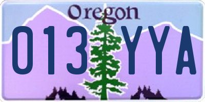 OR license plate 013YYA