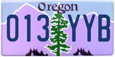 OR license plate 013YYB