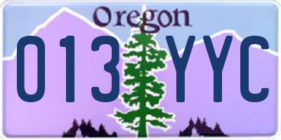 OR license plate 013YYC