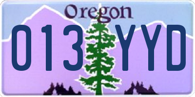 OR license plate 013YYD