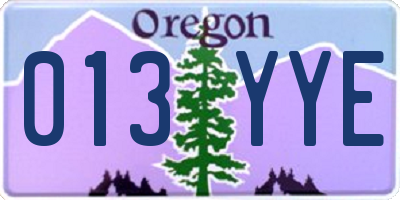 OR license plate 013YYE