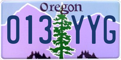 OR license plate 013YYG