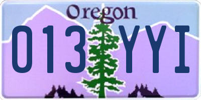 OR license plate 013YYI