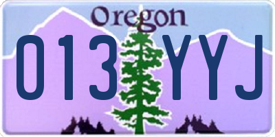 OR license plate 013YYJ