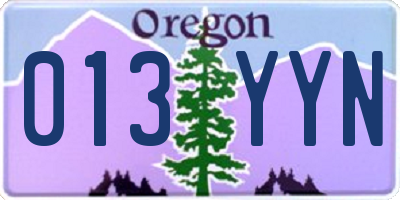 OR license plate 013YYN