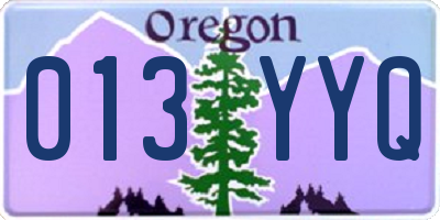 OR license plate 013YYQ