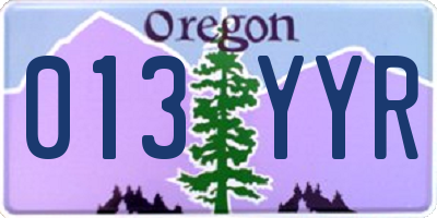 OR license plate 013YYR