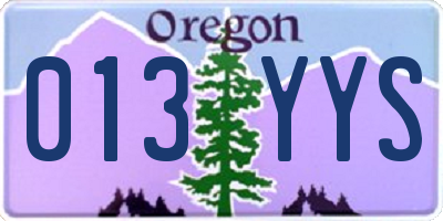OR license plate 013YYS