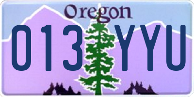 OR license plate 013YYU