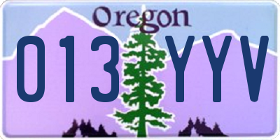 OR license plate 013YYV