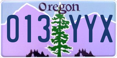 OR license plate 013YYX