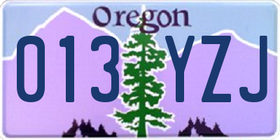 OR license plate 013YZJ