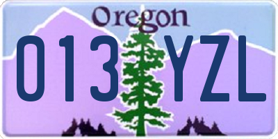 OR license plate 013YZL