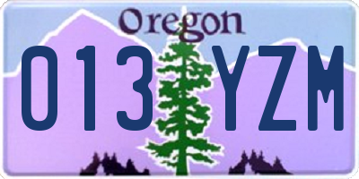 OR license plate 013YZM