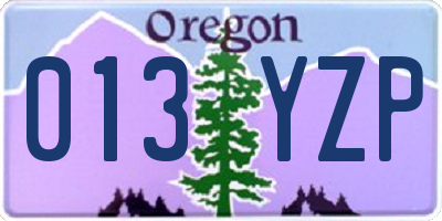 OR license plate 013YZP