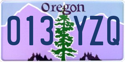 OR license plate 013YZQ