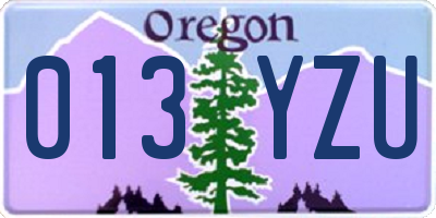 OR license plate 013YZU