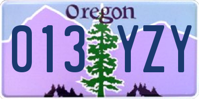 OR license plate 013YZY