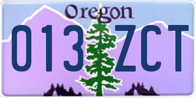 OR license plate 013ZCT