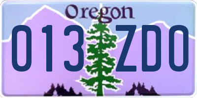 OR license plate 013ZDO