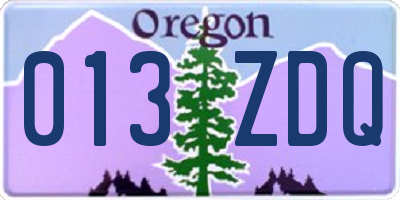 OR license plate 013ZDQ