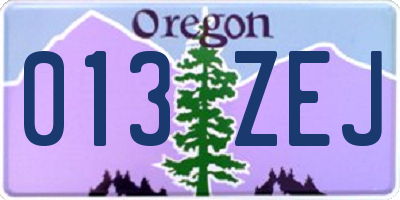 OR license plate 013ZEJ