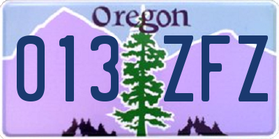 OR license plate 013ZFZ