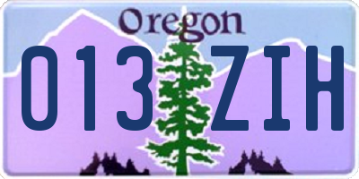 OR license plate 013ZIH
