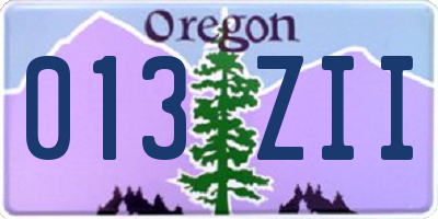 OR license plate 013ZII