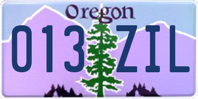 OR license plate 013ZIL