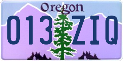 OR license plate 013ZIQ
