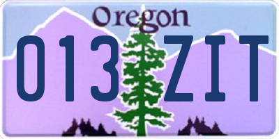 OR license plate 013ZIT
