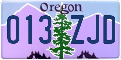OR license plate 013ZJD