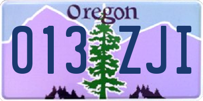 OR license plate 013ZJI