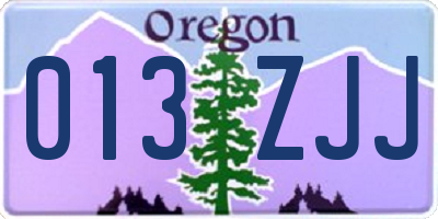 OR license plate 013ZJJ