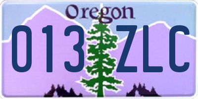 OR license plate 013ZLC