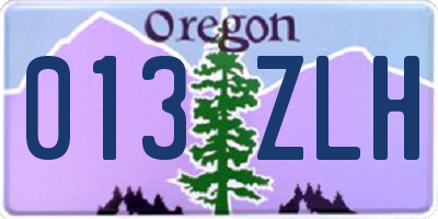 OR license plate 013ZLH
