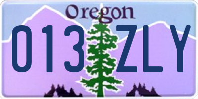 OR license plate 013ZLY