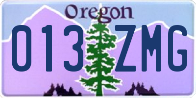 OR license plate 013ZMG